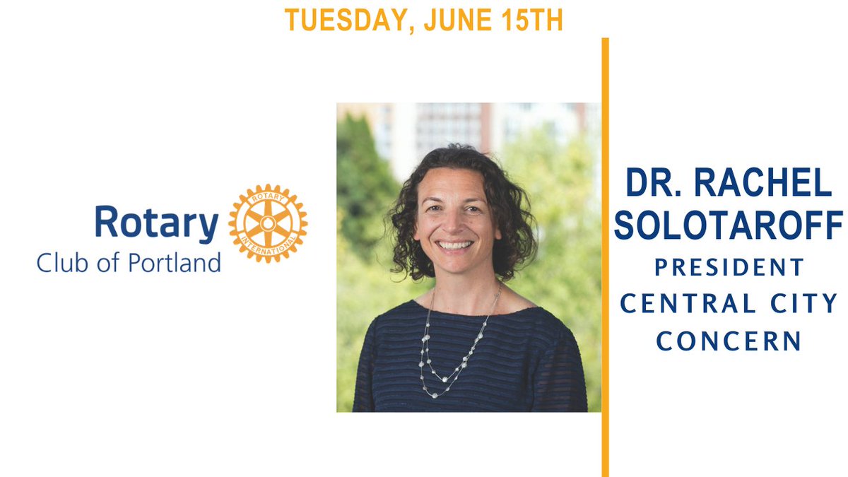 This week we heard from Dr. Rachel Solotaroff, President of Central City Concern, on the causes &amp; solutions to homelessness in Portland.

Missed it? Watch the meeting Here: youtu.be/lLKILGdHznY

#RotaryPDX #CCCPortland