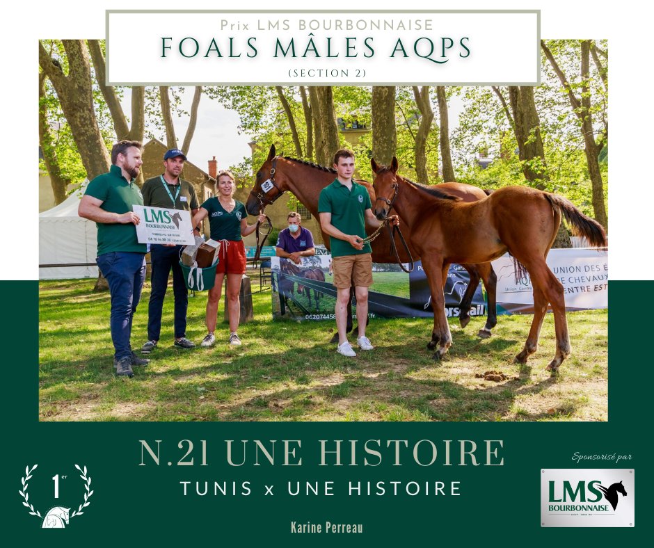 AqpsDecize's tweet photo. 📍FOALS MÂLES AQPS Section 2 - Prix LMS Bourbonnaise

Ce fils de TUNIS Haras de Cercy et UNE HISTOIRE, est en famille directe avec DRÔLE D'HISTOIRE, lauréat du Prix Achille-Fould (Listed) à Auteuil, et remporte la 2ème section des Foals Mâles pour K. Perreau @Perreau18 https://t.co/Kb28gOoIBe