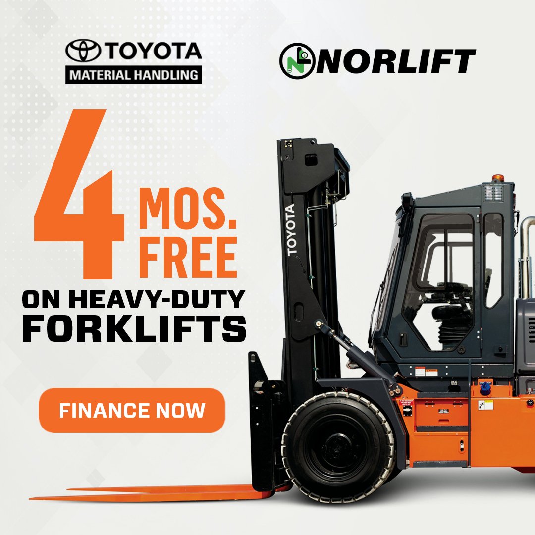 Norlift's tweet photo. ⚠️Event Ending Soon!⚠️Toyota Heavy Duty 4 Months Free Lease Event ends June 30, 2021. Valid only on THD models: Class 1, 4, and 2THD are eligible. #ToyotaForklift #Forklifts #THD #HeavyDuty #MaterialHandling
---
For more details, click on the link ➡️ https://t.co/DtmPg1i9O0 https://t.co/EaQCwpfrJt