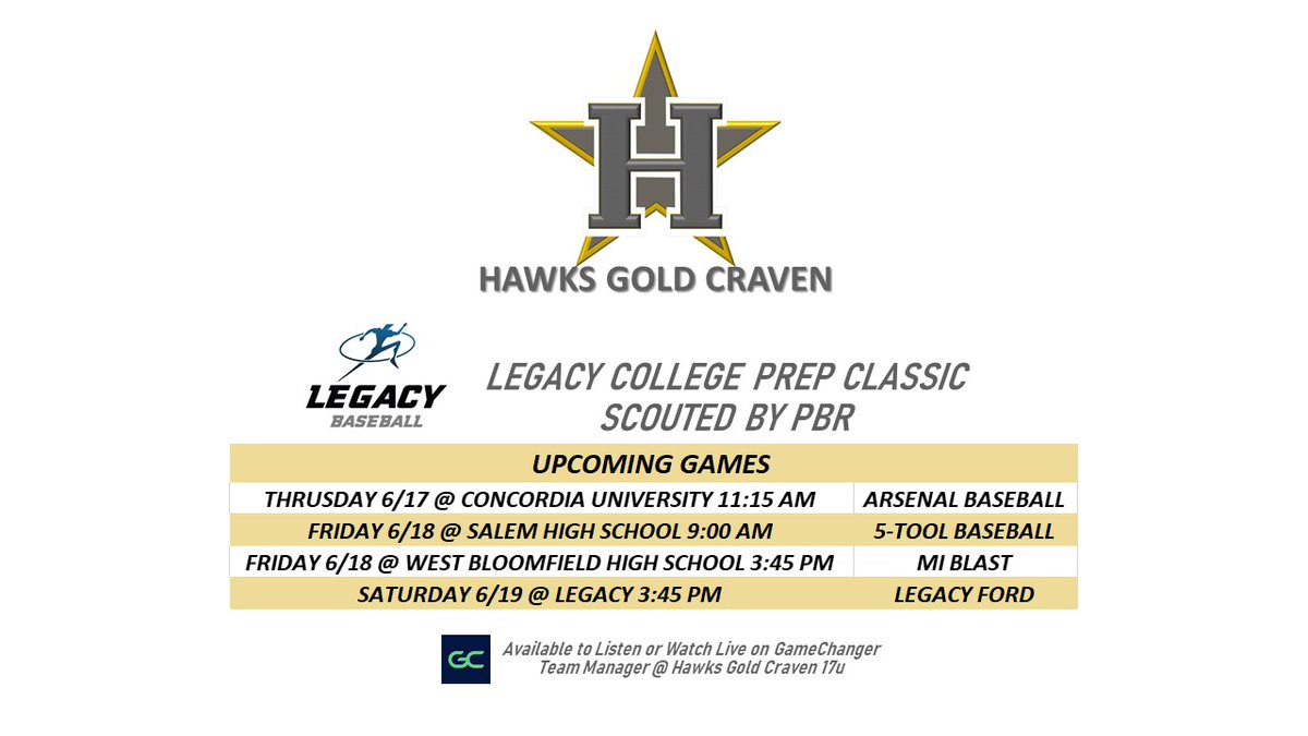 Schedule for this weekend...