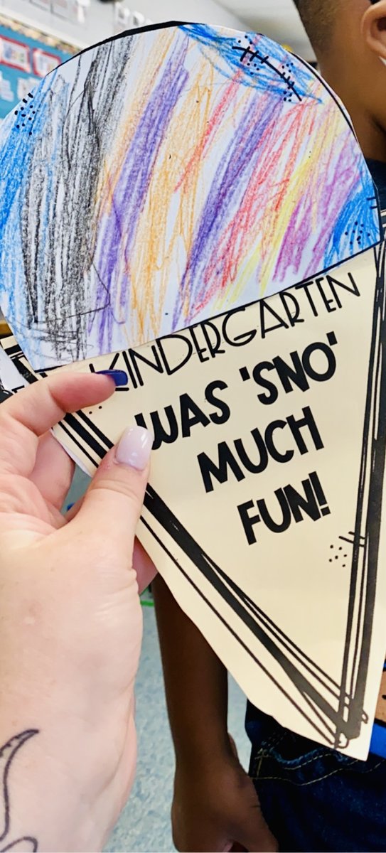 msmignano's tweet photo. I am a kindergarten special education teacher. This is a photo of one my students work about kindergarten was sno much fun! #ED554 https://t.co/P3xHwmH6wH
