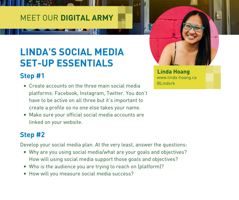makeyegdigital's tweet photo. The first step to social media success is account set up! Take a look at the tips below from our #makingedmontondigital army member @lindork to make sure you're set up properly. https://t.co/H2nY1K1Iat