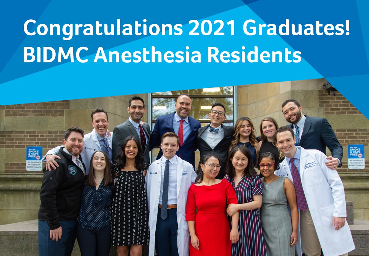 Congratulations to our 2021 @BIDMCAnesthesia Graduates! Best wishes to all! Residents & Fellows: We're proud of the exceptional anesthesiologists you've become! Interns: We look forward to teaching and learning from you over the next three years! @BIDMChealth @bethisraellahey
