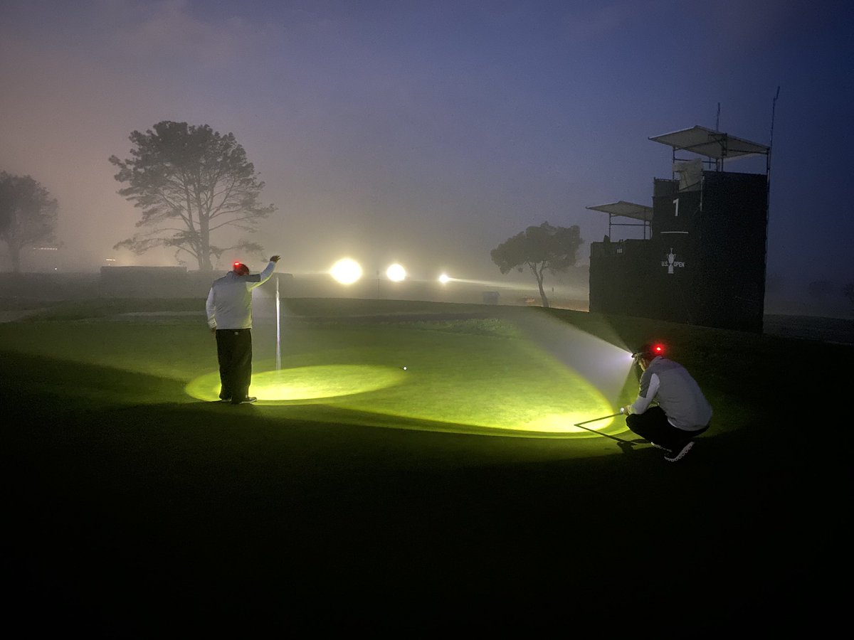 JRLynn5's tweet photo. Dark and foggy start. #USOpen https://t.co/993f5ykvwa