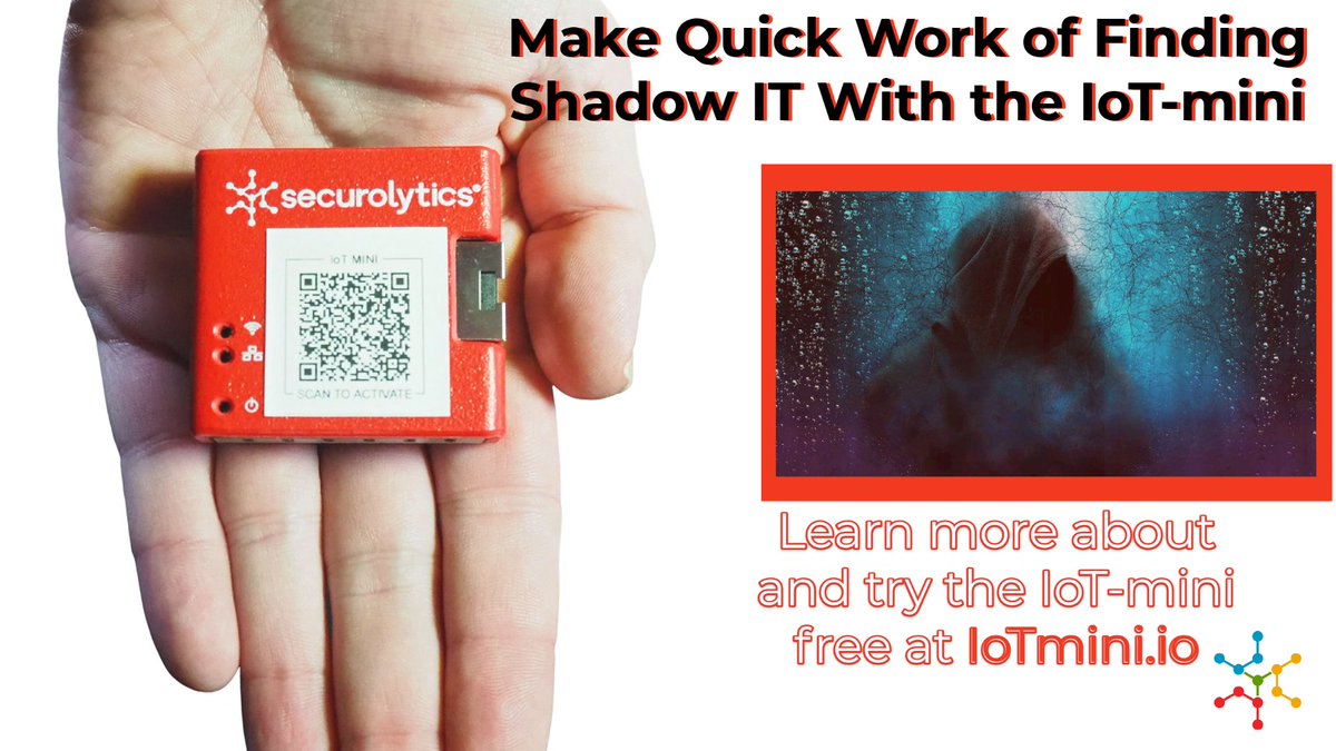 securolytics's tweet image. Are you sick of worrying about the unknown #shadowIT in your #network? You should be! Let Securolytics and our #IoTmini find the unknowns and help you get a better night's sleep. Learn how to get your IoT mini at