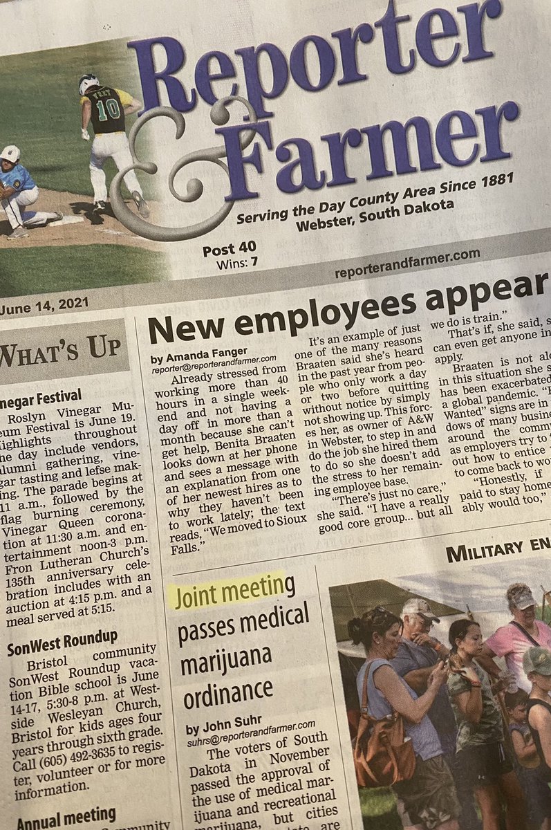SD_NewsMedia's tweet photo. #headlines We see what you did there, @ReporterFarmer #sdfrontpages https://t.co/0dv3R2HUa7