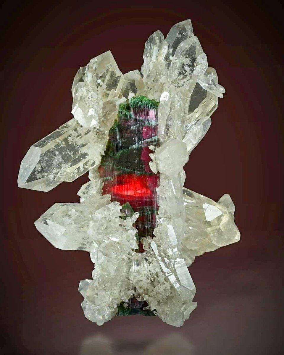 Tourmaline with Quartz from Chiar Mine, Brazil.