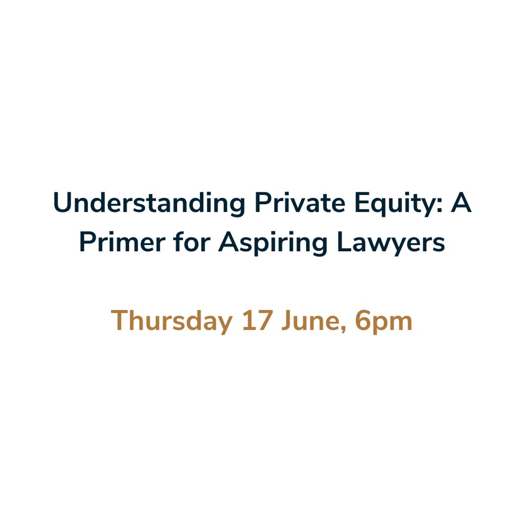 OfficialTCLA's tweet photo. In our webinar tomorrow at 6pm, Samuel Smolkin breaks down the basics of private equity for aspiring lawyers, including the drivers behind the private equity market and the process of a typical private equity deal.

Register here! https://t.co/eefJzXxqkc

#webinar #lawstudent https://t.co/QWwg7gal8a