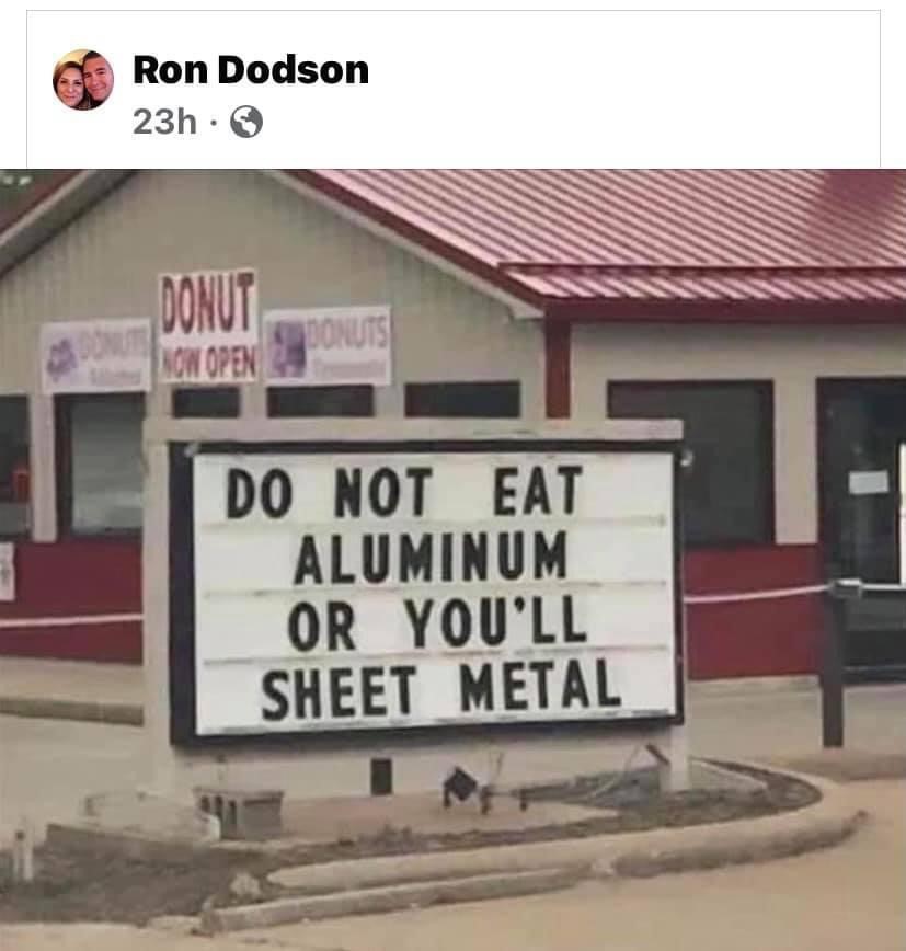 RoofingCABC's tweet photo. A little sheet metal humour to brighten your day! #roofing #bc #RCABC #architecturalsheetmetal #trades https://t.co/4rI7roZYVO