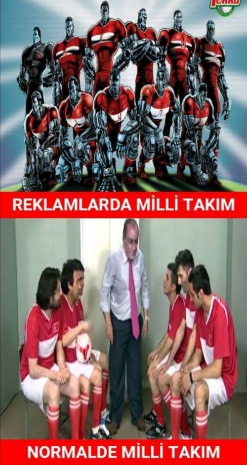 Reklamlarda Milli takım ve gerçekte Milli takım 
#TurkeyvsWales