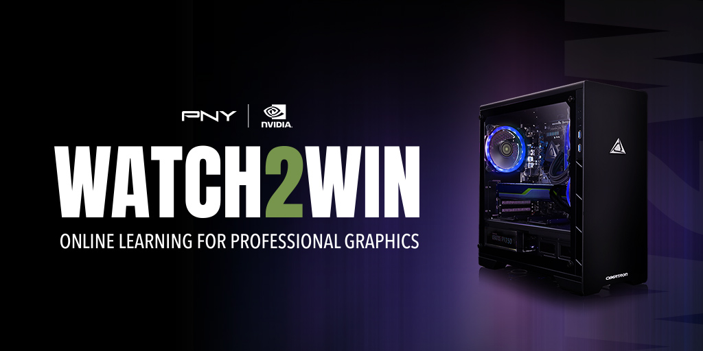 PNY_Pro's tweet photo. #Watch2Win is back! This time, we've teamed up with CYBERTRON to give away a high-performance workstation powered by @nvidia RTX. Enter for your chance to win: https://t.co/I03qWRsSAZ https://t.co/sOzv4D0hX5