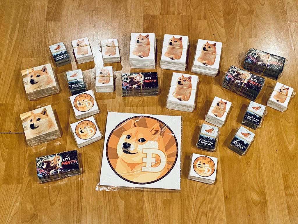 KantSamala's tweet photo. ~5,000 #Doge stickers printed and ready for action. Who’s in need??? https://t.co/lAT7ReGN3F