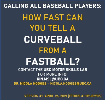 Baseball_BC's tweet image. Do you or your child play baseball? Follow the link below to find out more about a new study:

msl.kin.educ.ubc.ca/baseball

 Primary Investigator – Dr. Nicola J. Hodges, nicola.hodges@ubc.ca