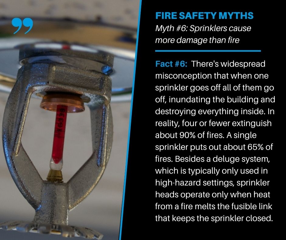 MarcoProtection's tweet photo. Fire Safety #MythsandFacts Number 6! Stop believing that fire sprinklers do more damage than the fire itself. This #fireprotection system is in place to do exactly that - protect your people and property!

Questions? https://t.co/GZfdbJARNI

#sprinklersystems  #firesafety https://t.co/c0Kby1VrBv