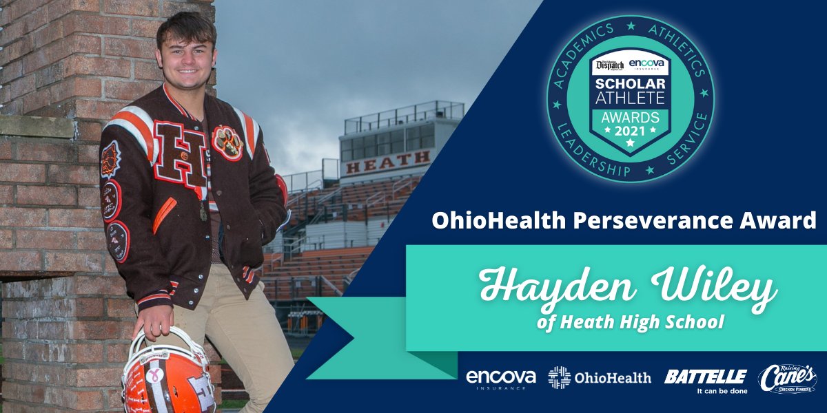 Congratulations to the recipient of the <a href="/OhioHealth/">OhioHealth</a> Perseverance Award receiving $2,500 in scholarships! 🏆

Hayden Wiley of <a href="/heathhsbulldogs/">Heath High School</a>

*4 Year Varsity Letter: Football, Basketball, Track
*Headed to Miami University

#ScholarAthleteAwards