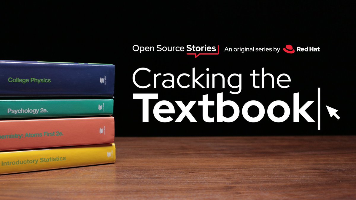 RedHat's tweet image. For decades, the cost of college textbooks spiraled even higher. But in the last few years, that spiral has slowed. The new film from #OpenSourceStories introduces you to the students and scholars who are making course materials more accessible: red.ht/2RXCvga  #RHSummit