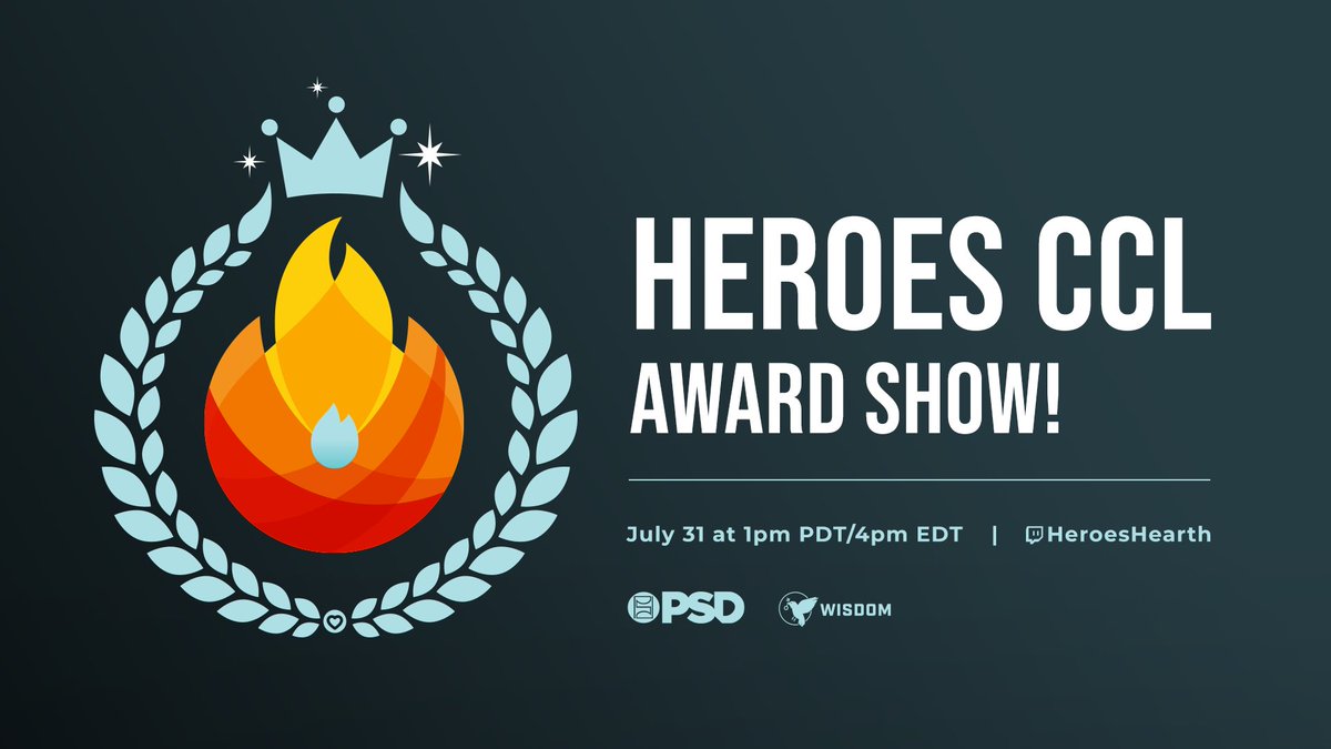 Y'all like awards shows? We got awards shows. 🏆

We're happy to announce the #HeroesCCL Season 2 Awards Show is coming on July 31st!

Nominations will be open from TODAY until Tuesday, June 22nd. Don't miss your chance!

🔥heroeshearth.com/b/ccl/read/ann…
📜wsdm.gg/Awards-Nominat…