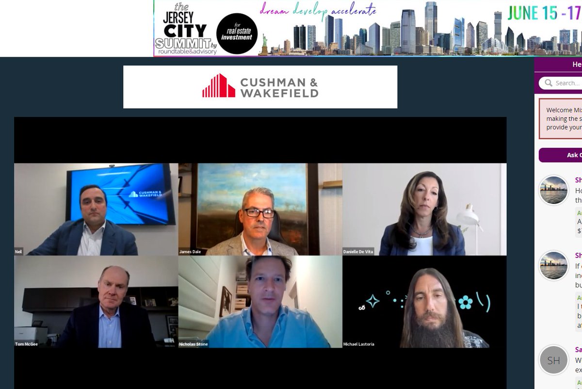 Thought-provoking outlooks about Jersey City's mixed-use and retail market trends post-COVID are being made by our Mixed-Use and Retail Panel airing now <a href="/TheJCSummit/">The Jersey City Summit</a>.  Thanks <a href="/UEProperties/">Urban Edge Properties</a>, <a href="/CushWake/">Cushman & Wakefield</a>, <a href="/ICSC/">ICSC</a>, <a href="/andpizza/">&pizza</a>, <a href="/HyattRegencyJC/">Hyatt Regency Jersey City</a>, and <a href="/BluestoneLane/">Bluestone Lane</a> for sharing!