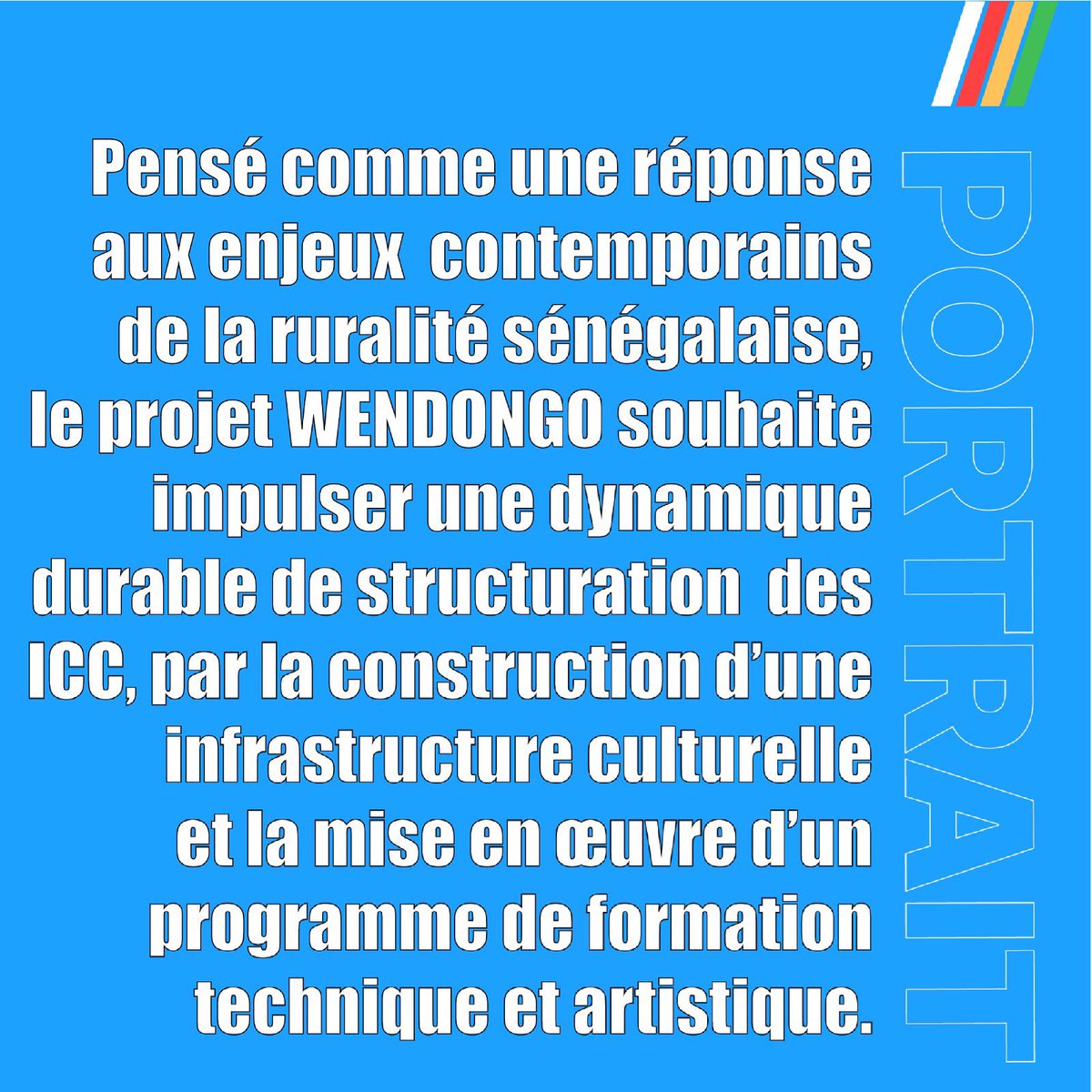 « centre de formation et de création artistique de Mboumba »
former à la pratique artistique et à la préservation du patrimoine immatériel, produire et diffuser des œuvres depuis la ruralité sénégalaise et promouvoir les récits de la tradition orale au travers de créations.