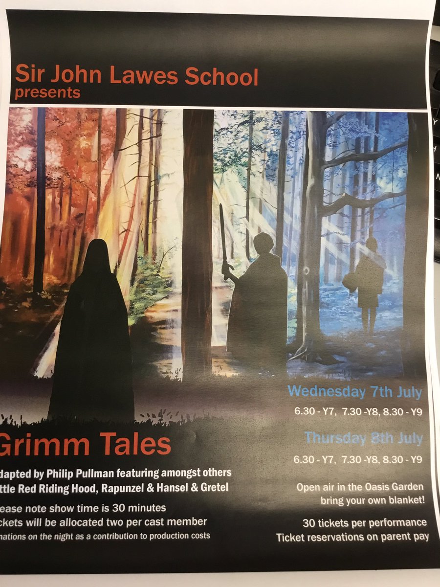 The show (the lower school production of Grimm Tales) is still going on with restricted audience numbers and year bubble casts! Tickets will soon be available via parent pay!#theatreinschools