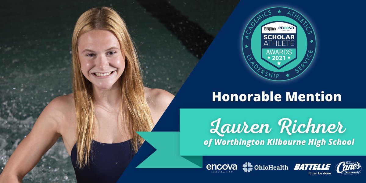 Congratulations to our Encova Insurance Honorable Mention, receiving $1,000 in scholarships!

Lauren Richner of <a href="/wcsdistrict/">Worthington Schools</a>

*4 Yr Varsity Letter: Swimming, Water Polo &amp; Track
*Captain of Water Polo and Swim &amp; Dive teams
*National Honors Society President

#ScholarAthleteAwards