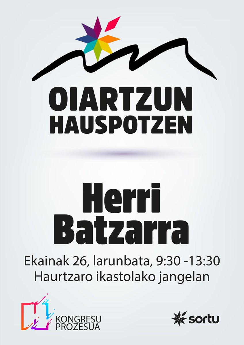 SortuOiartzun's tweet photo. 🔵🟣🔴🟠🟡🟢
#OiartzunHauspotzen

🗓️ Ekainak 26, larunbata
🏬 Haurtzaro Ikastolako jangelan
🕙 10:00-13:30 
☕🍪 9:30ean gosaria!

Elkarrekin herriko egoeraren argazki orokorra atera, ditugun hutsuneak identifikatu eta aurrera begirako erronkak zehaztuko ditugu. https://t.co/4zpqEkru36