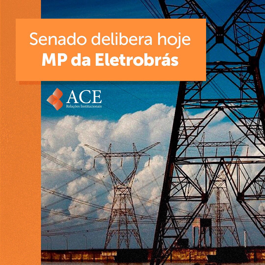 acenaweb's tweet photo. Os senadores devem analisar a MP 1.031/2021, que trata da desestatização da Eletrobras, em sessão deliberativa remota nesta quarta-feira (16), às 16h. https://t.co/2VSLO3N8XJ