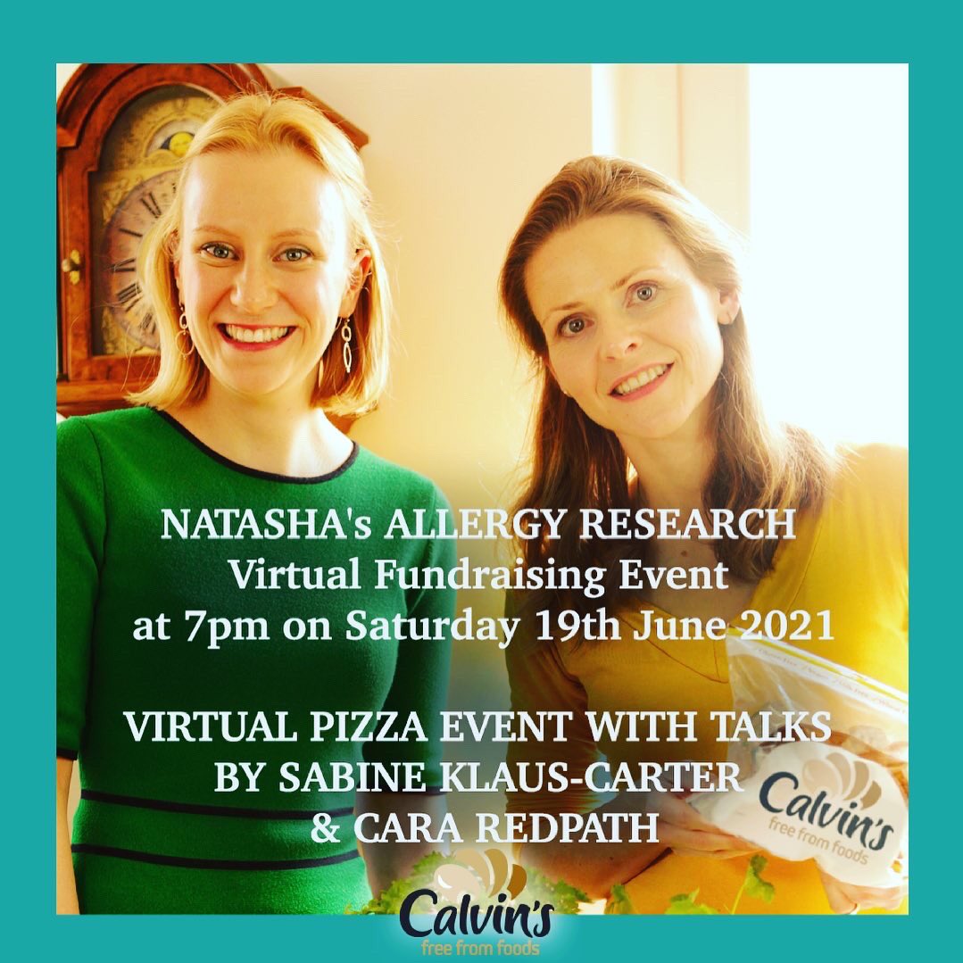 Only 5 places left. NATASHA's ALLERGY RESEARCH Fundraising Event at 7pm on Saturday 19th June 2021
VIRTUAL PIZZA EVENT WITH TALKS BY SABINE KLAUS-CARTER &amp; CARA REDPATH. Book by 10pm today (16.06.21) to receive your coco bread 
Book on

calvinsfreefromfoods.co.uk/products/natas…

<a href="/NatashasLegacy/">The Natasha Allergy Research Foundation</a>