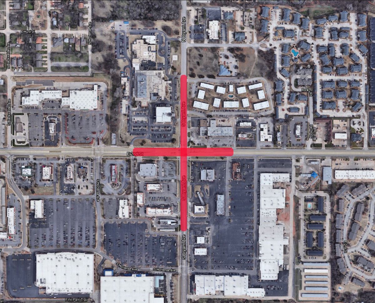 CityofEdmond's tweet photo. TRAFFIC ALERT: On Monday, June 21st, construction will begin on improvements at the intersection of Second Street and Bryant Avenue. This work is expected to last approximately twelve months with cooperative weather. Full Details: https://t.co/JubbyWi4qQ https://t.co/7dzwPwVMNO
