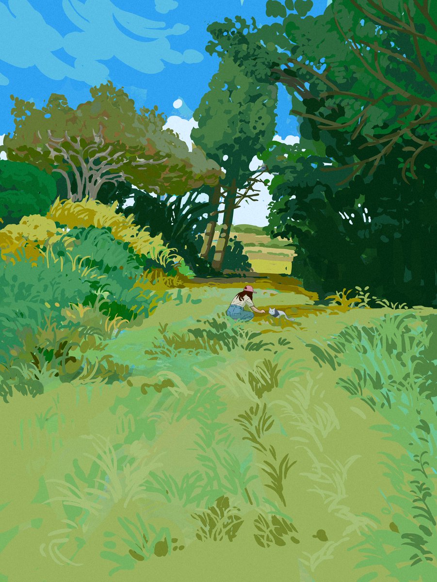 LucCourtois1's tweet photo. I mostly love doing green environments and clouds!! ☁️🌳☁️ #artposter https://t.co/mj8Mpzivrx