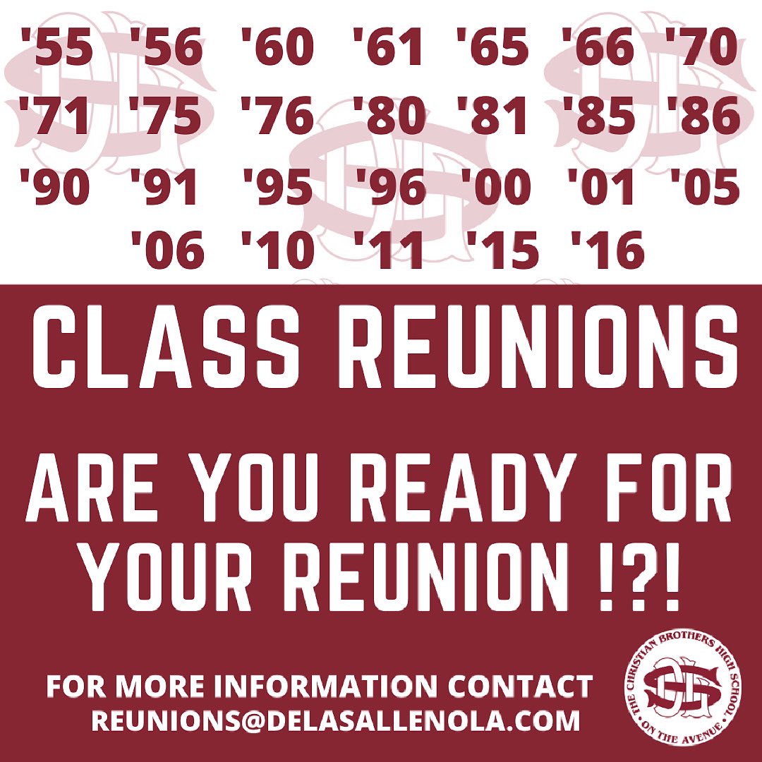 dls_athletics's tweet photo. Attention Alums: get ready and contact us for more information! #DLSAlumni #DLSNola #classreunion https://t.co/XzB16N2dzc