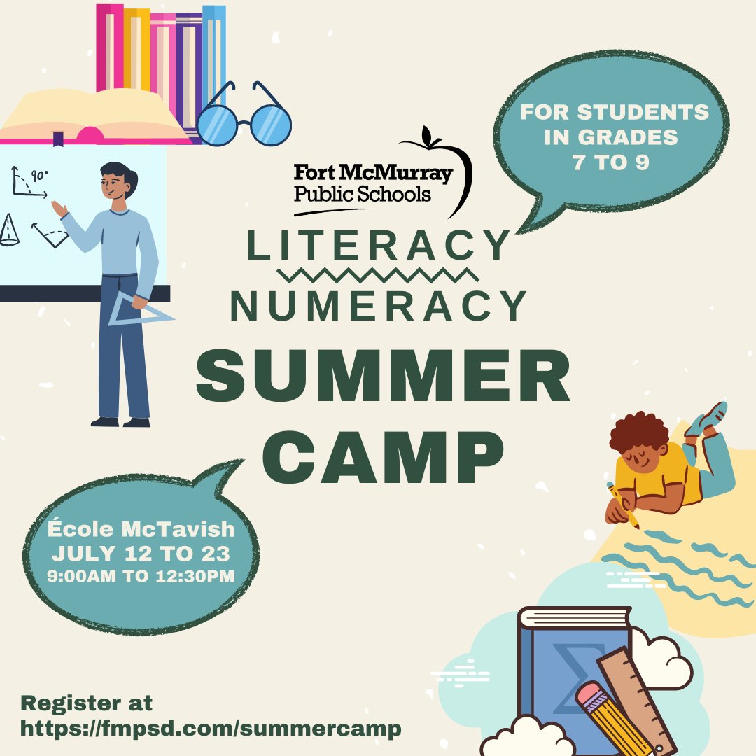 We have extended the registration deadline for our literacy/numeracy camp to Friday, June 18. Register now! Details on poster. #YMM #RMWB <a href="/annaleeskinner/">Annalee Nutter</a> <a href="/FMPSDLiteracy/">FMPSDLiteracy</a> <a href="/FMPSD_Numeracy/">FMPSD Numeracy</a>