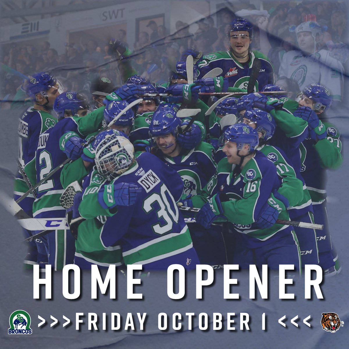 NEWS: The Swift Current Broncos will open the 2021-22 Regular Season on home ice against the Medicine Hat Tigers on October 1.

Details: scbroncos.com/article/bronco…