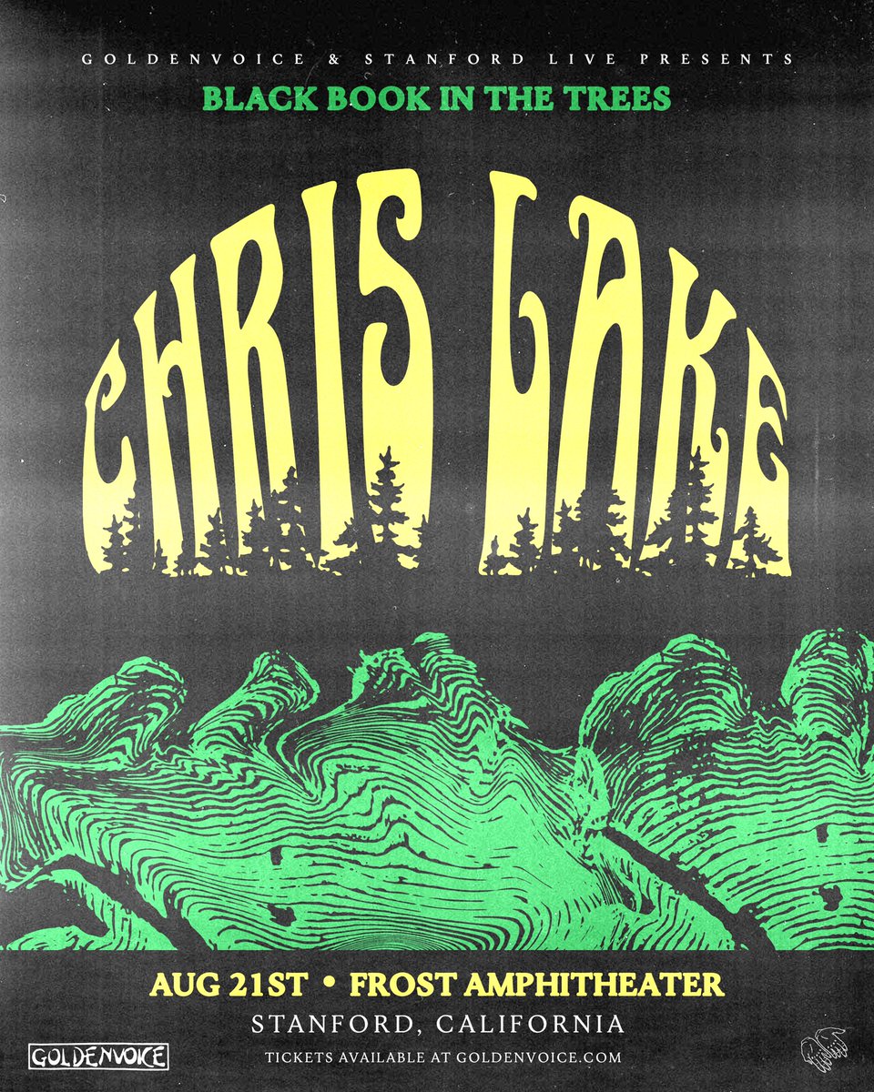 Bay Area… Introducing #BlackBookInTheTrees 🌲🌲🌲 Coming to the @frostamphitheater at Stanford on Aug 21. V excited to be back in the Bay :) 

Pre sale tix live tomorrow @ 10am / General on sale Friday @ 10am. Set your alarms, and get ready to dance 💥💥 bit.ly/ChrisLakeFrost