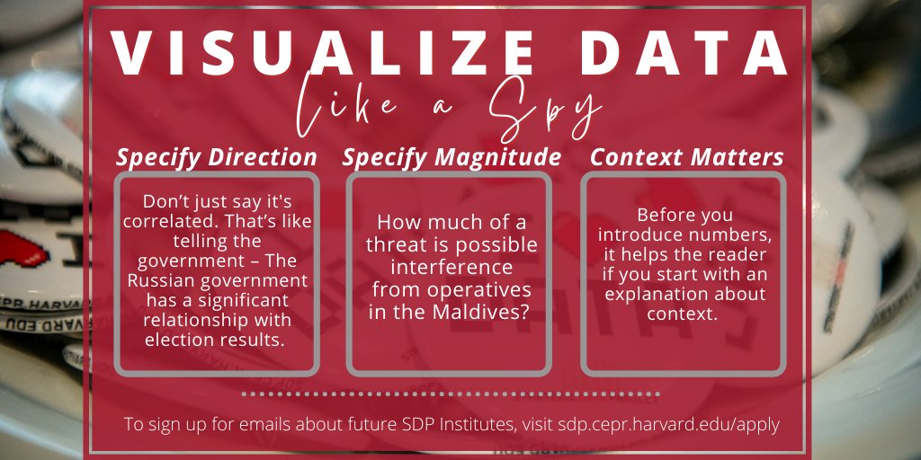 HarvardSDP's tweet photo. #Dataviz is never boring with @mirigreenberg!
At today's #SDPinstitute Education Data Visualization and Communication kick-off, #SDPfellow Director Miriam Greenberg shared the key to data visualization - you just need to think like a spy. https://t.co/h9bxNSj9Rf