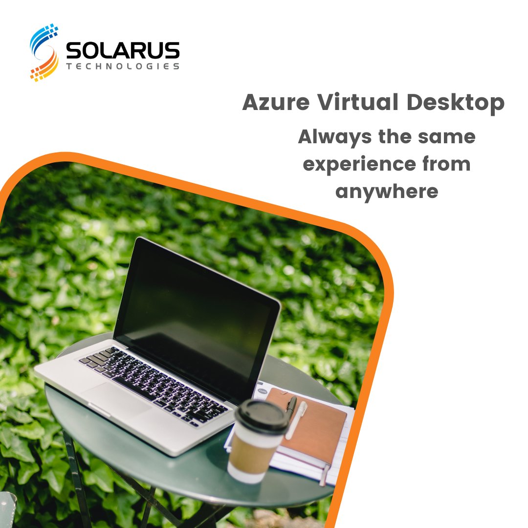 SolarusTech's tweet image. With the first official day of summer around the corner, imagine being able to work by the pool, on your deck, in the park, or anywhere. Azure Virtual Desktop (formerly Windows Virtual Desktop) allows to you work from any location that has internet connectivity.
#solarustech