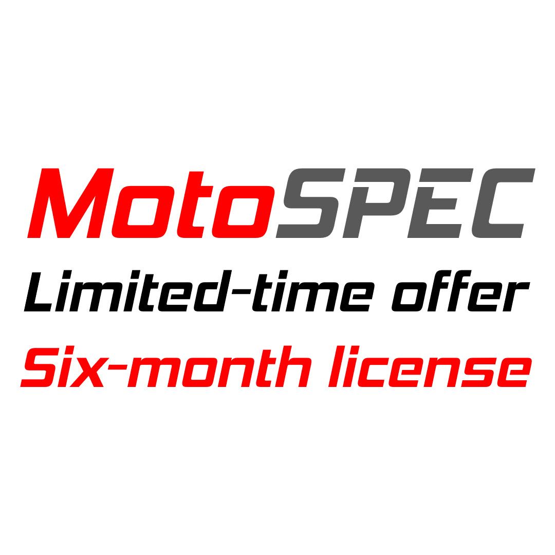 MotoSPECprogram's tweet photo. MotoSPEC is available on a six-month license before July 1st.
⠀
Make the most of 2021 and every opportunity to improve your chassis setup with the reduced cost of a six-month MotoSPEC license.

https://t.co/QWTlIFk6Zp for details.

#MotoSPEC #chassisprogram #chassissoftware https://t.co/SRA6fBipVl