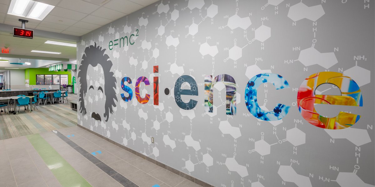 ibigroup's tweet photo. Our Interiors team worked with @KleinISD to create custom graphics for Fox Elementary school in #Texas, contributing to wayfinding, and creating an environment that celebrates #science, #technology, #engineering and #mathematics. #IBIProjects #IBILearning #STEM https://t.co/IrulJTqLRy