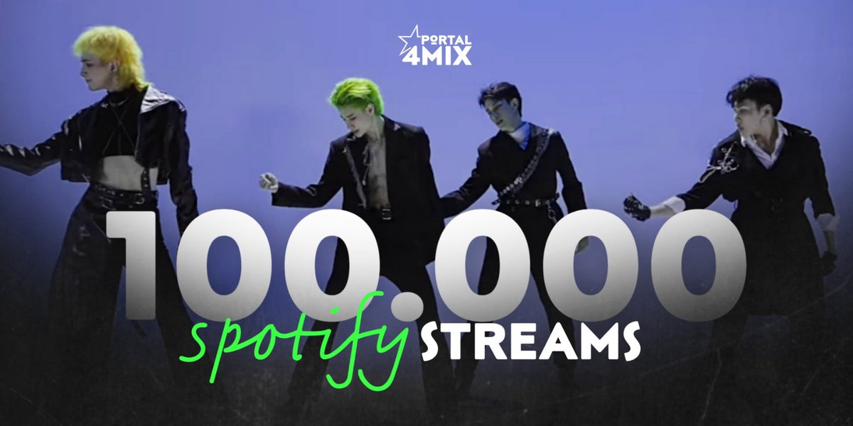 Portal4mix's tweet photo. 📑 | "KID PID", prologue single de 4MIX, alcançou 100 mil streams no Spotify. É a segunda música do grupo a conquistar esse número. #4MIX #KIDPID https://t.co/K1qnfKFZkt