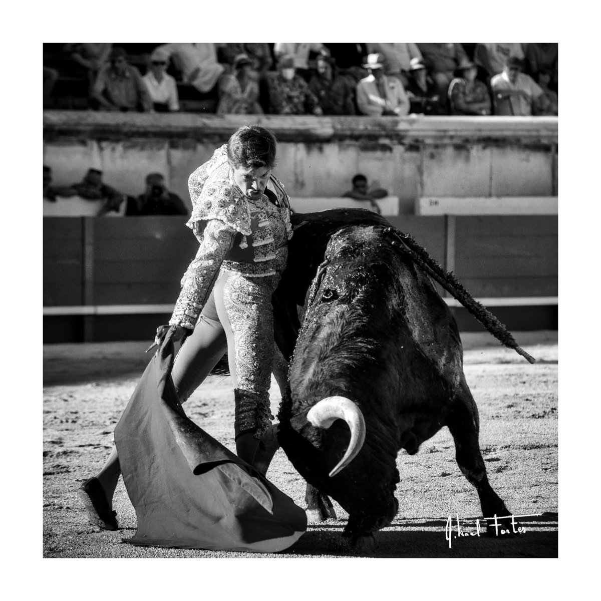 Este muletazo de <a href="/JuanlealJuan/">Juan Leal</a> en Nimes tiene su aquel.
Foto: Mikael Fortes.
