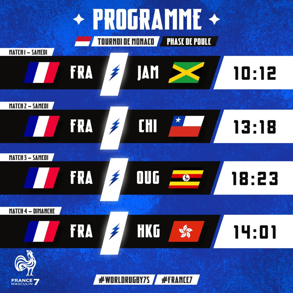 𝐉-𝟑 🤩 Les programmes du Tournoi de Monaco ! Les matchs seront retransmis sur le site et l'appli <a href="/francetvsport/">francetvsport</a> 📺

#France7