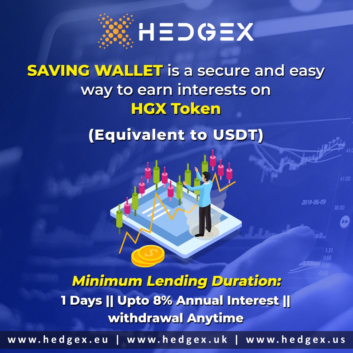 Hedgex6's tweet photo. The Largest Crypto Hedging &amp; Staking platform.
For more info visit here: https://t.co/ZmJQx56Tpc

#hedgex #crypto #bitcoin #cryptocurrency #blockchain #digitalcurrency #bnb #usd #buy #sell #stake #forex #trading #smartearning #BusinessNews https://t.co/KboBSkJCZJ