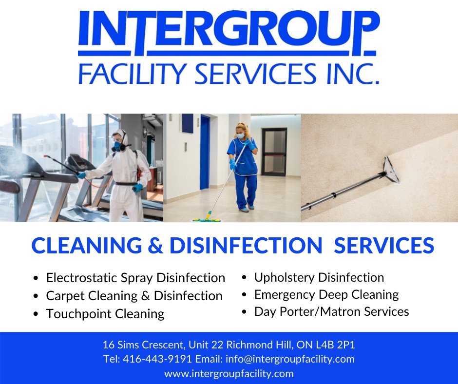 Inter_group's tweet photo. Our team is ready to assist you with cleaning and disinfection services for the re-opening of your business or facility.  Contact us for a quote today! #intergroupfacility #ReOpening #Business #Facility #HealthandSafety #Cleaning #Disinfection https://t.co/FCSUBDZ7gJ