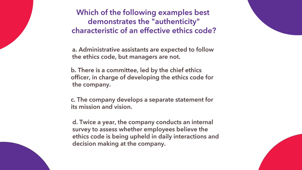 HRCI_Official's tweet photo. Do you have a code of ethics at your company? Our newly-enhanced Learning Platform features “HR Ethics Series: Defining Business Ethics,” which is pre-approved for 1.5 HRCI business credits. https://t.co/jcLNu3MKqJ
Tweet us your poll response! #HR #Ethics #RecertWednesday https://t.co/n2F9U4uNAQ