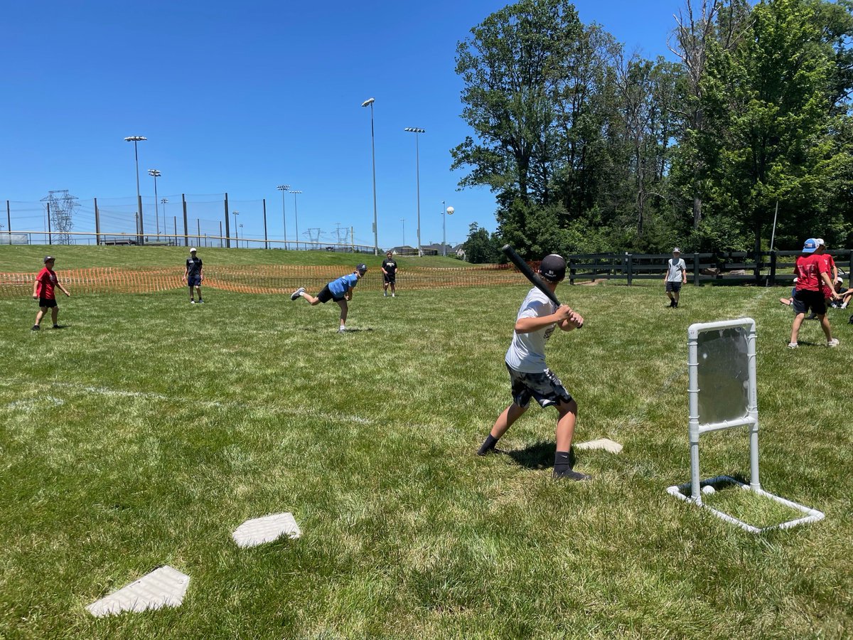 cavalrybball's tweet photo. What do you do on your first day of summer? Well you build a Wiffle Ball field and have a tournament with 25 of your closest friends. Various middle schoolers  from all the LSLL travel teams playing together/against each other. #CavalryBaseball #SenatorsBaseball #EaglesBaseball https://t.co/OJ2fdHjtb4
