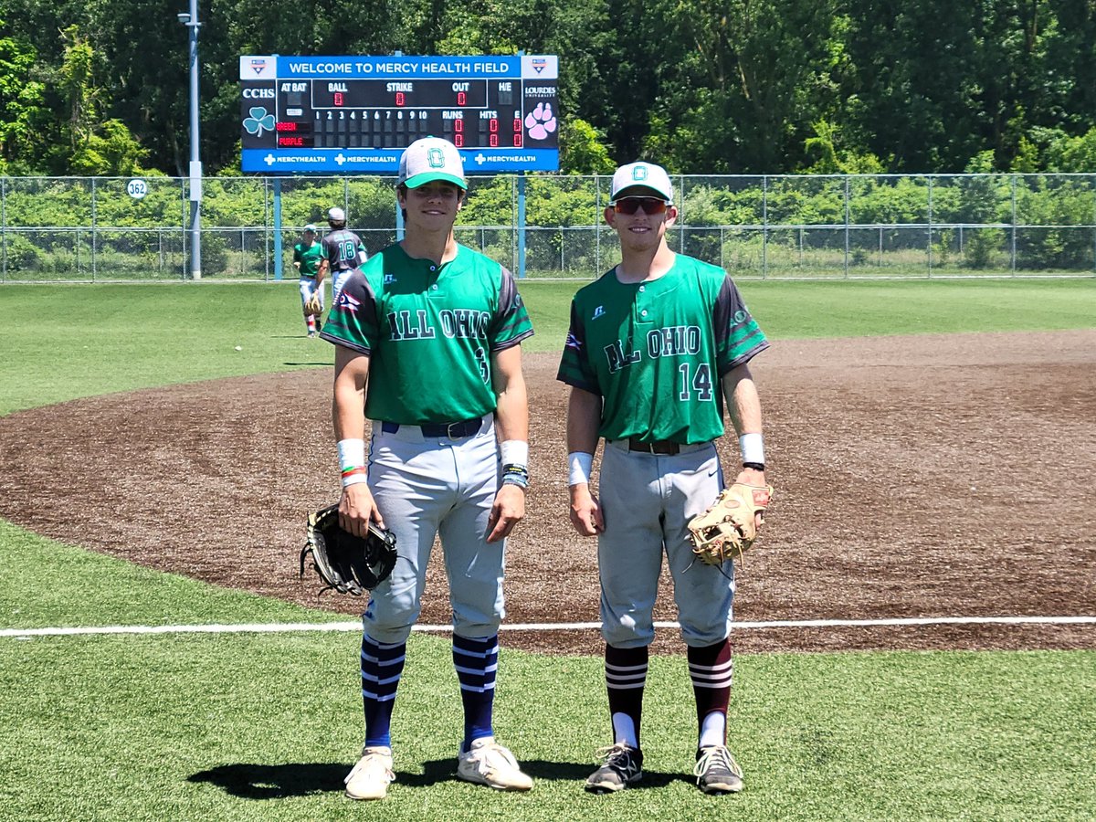 A couple great players <a href="/hunterkauser/">Hunterkauser#15</a> &amp; <a href="/collinoverholt/">Collin Overholt</a> from <a href="/PauldingBall/">Paulding Baseball</a>  &amp; <a href="/Lancer_BASE/">Lincolnview Baseball</a> representing <a href="/nwcsports/">NWC</a> playing in the Augusta Sportswear All-Ohio Baseball Series today! Congrats Teammates!