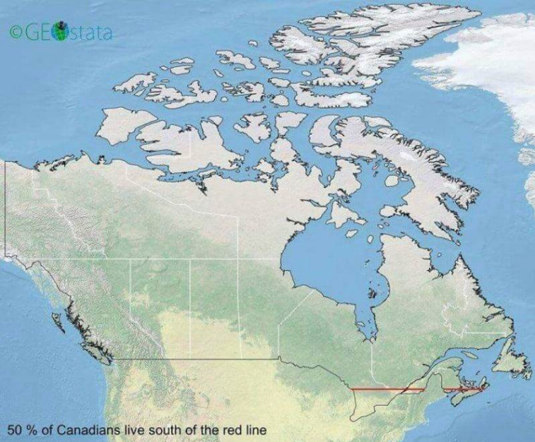 Here is what's wrong with Canada's Democracy ...
50% of Canadians live below the Red Line ...