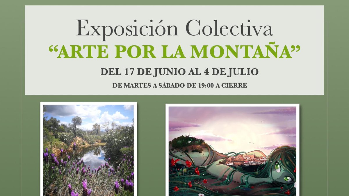 🏞 ¡NO OS PERDÁIS MAÑANA LA INAUGURACIÓN DE LA EXPOSICIÓN: ARTE POR LA MONTAÑA! ¡Os esperamos! Vino de honor, canapés y mucho amor por la Montaña. 🌅 Colaboran 60 artistas plásticos, poetas y músicos <a href="/EfeExtremadura/">EFE Extremadura</a> <a href="/hoyextremadura/">Diario HOY</a> <a href="/EPExtremadura/">El Periódico Extremadura</a>  <a href="/elconfidencial/">El Confidencial</a> <a href="/ElSaltoDiario/">El Salto</a>