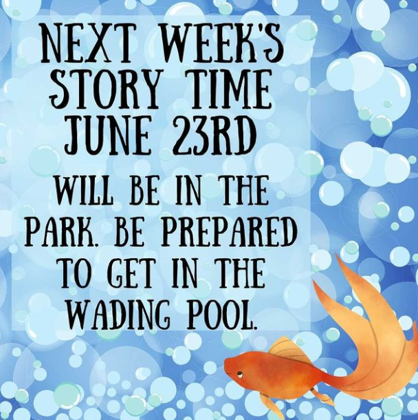 NNCL_Library's tweet photo. Splash splash, next week's Story Time will be a blast. #bigspringpark #wadingpool #storybook #AnimalStoryBook #library #neoshomo #IMLS #CSLP #TailsandTales https://t.co/XX83Q6dSR3