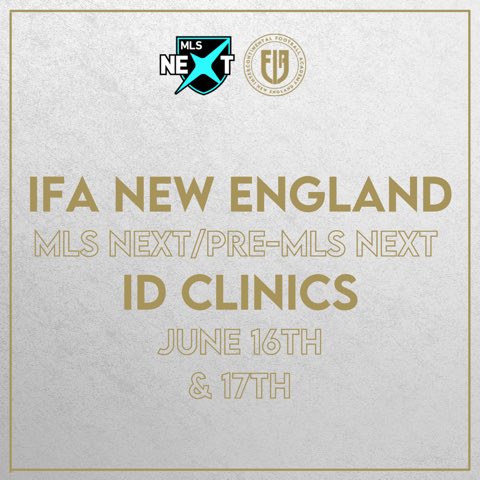 𝗜𝗗 𝗖𝗟𝗜𝗡𝗜𝗖𝗦 𝗦𝗧𝗔𝗥𝗧 𝗧𝗢𝗗𝗔𝗬!

IFA New England is holding our very first ID Clinic tonight! We are excited to begin the process of forming our first @mlsnext teams.

To register, follow the link in out bio🔝

 ⚪️🟡

#mlsnext #idclinics #soccertryouts #masssoccer